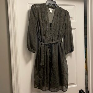 Beautiful olive and black small maternity dress